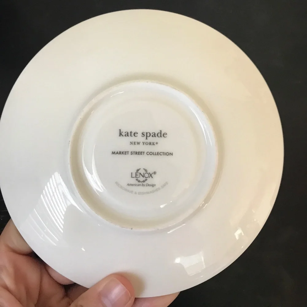 kate spade White Polka Dot Teacup and Saucer